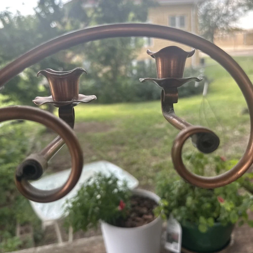 vintage Gregorian solid copper Wall Pocket And Taper Candle Holder